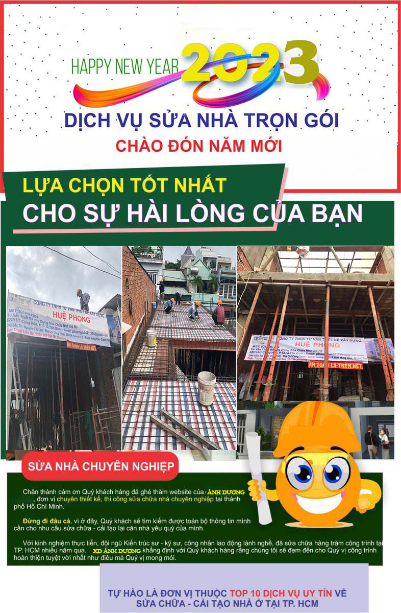 BÁO GIÁ SỬA CHỮA NHÀ 2023