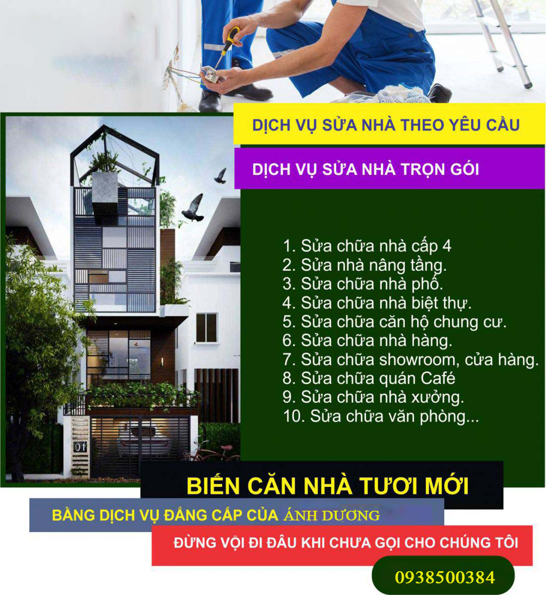 BÁO GIÁ SỬA CHỮA NHÀ 2023